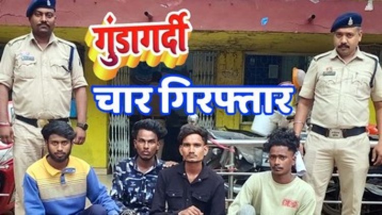 हनुमान जन्मोत्सव पर शोभायात्रा में हुड़दंग और गुंडागर्दी कर और चाकू दिखाकर धमकी, पुलिस ने 4 युवकों को किया गिरफ्तार