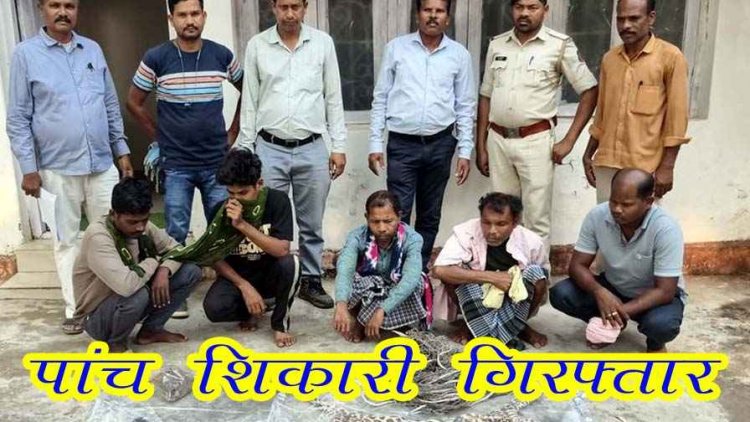 क्रूरता की हदें पार, तेंदुए को कुल्हाड़ी से मार कर खा गए मांस, खाल बेचने की फिराक में आरोपी, ग्राहक बनकर पहुंची वन विभाग की टीम, 5 शिकारी गिरफ्तार