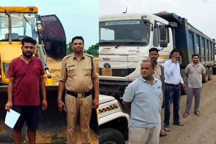 धड़ल्ले से चल अवैध रेत खनन और परिवहन के खिलाफ एक्शन, खनिज विभाग की बड़ी कार्यवाही, 1 जेसीबी और 10 हाइवा जब्त, जारी रहेगी जांच