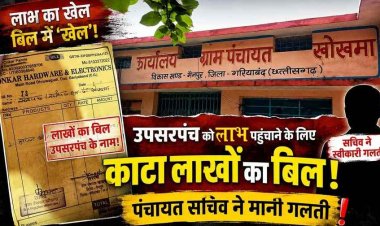 ग्राम पंचायत में ‘बिलों की बाजीगरी’!, उपसरपंच के नाम हजारों का विकास, 1 बिल ने पंचायत की पारदर्शिता पर उठाए गंभीर सवाल, खुली वित्तीय प्रक्रिया की पोल!