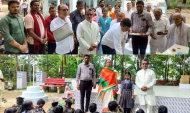 नवापारा के मुक्तिधाम में स्वतंत्रता दिवस पर फहराया तिरंगा, विद्यार्थियों की प्रस्तुतियों ने मोहा मन, नेता प्रतिपक्ष संध्या राव रहीं मौजूद