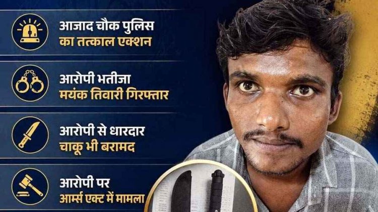 रायपुर में आधी रात शराब के लिए पैसे नहीं देने पर चाचा को चाकू दिखाकर जान से मारने की धमकी, आरोपी भतीजा मयंक तिवारी गिरफ्तार, हथियार बरामद