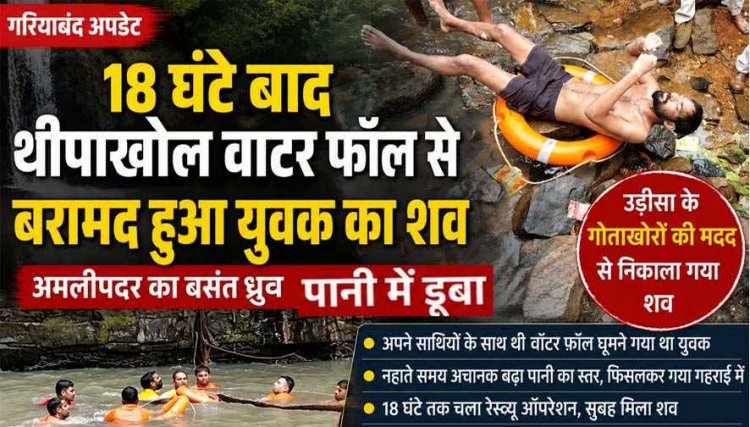 दोस्तों के साथ वॉटरफॉल घुमने गए युवक का फिसला पैर, डूबने से मौत, 18 घंटे रेस्क्यू ऑपरेशन के बाद शव बरामद, परिजनों में पसरा मातम, इलाके में शोक की लहर