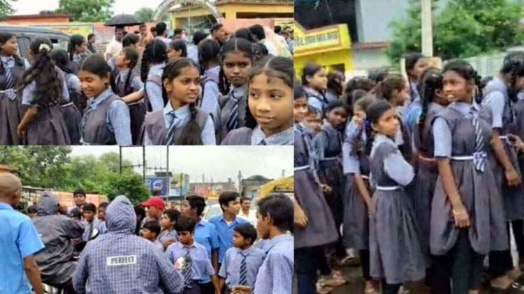 पारागांव में स्कूली बच्चों ने स्कूल के गेट पर जड़ा ताला, सड़क पर उतरे छात्र, चक्काजाम कर स्कूल का शौचालय तोड़ने का जताया विरोध, सरपंच के खिलाफ भी गुस्सा