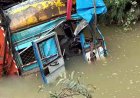 नाला में दर्दनाक हादसा, 60 फीट नीचे नाले में गिरा ट्रक, अज्ञात ड्राइवर की मौत, केबिन को गैस कटर से  काटकर एक घंटे बाद गोताखोरों ने निकाला शव