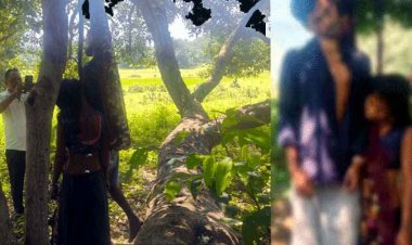 जंगल में साड़ी के एक ही फंदे पर लटकी मिली युवक-युवती की लाश, प्रेम प्रसंग में आत्महत्या की आशंका, गांव में शोक का माहौल, जांच में जुटी पुलिस