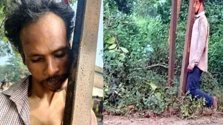 सूचना बोर्ड से लटका मिला युवक का शव, इलाके में सनसनी, फॉरेंसिक टीम ने जुटाए सबूत, पुलिस हत्या-आत्महत्या दोनों एंगल से कर रही जांच, जारी किया नंबर