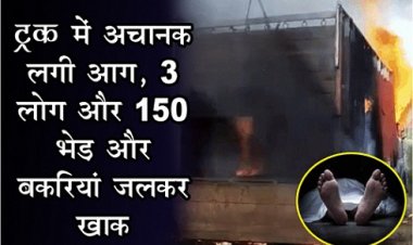 Fire Accident : ट्रक में अचानक लगी आग, 3 लोग और 150 भेड़ और बकरियां जलकर खाक