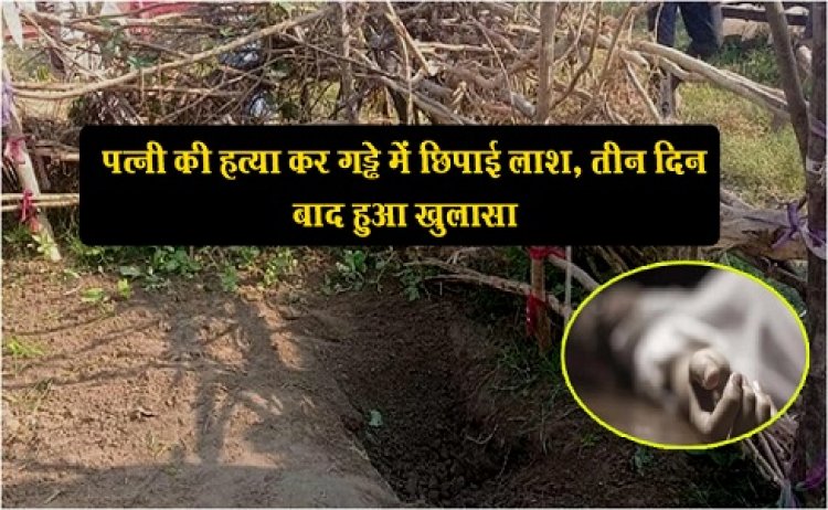 पत्नी की हत्या गड्ढे में छिपाई लाश, तीन दिन बाद हुआ खुलासा