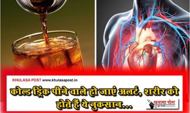 Health News : कोल्ड ड्रिंक पीने वाले हो जाएं अलर्ट, शरीर को होते हैं ये नुकसान...