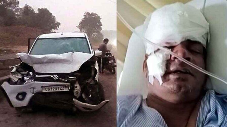 दर्दनाक हादसा, खड़ी हाइवा से टकराई कार, देवी दर्शन कर लौट रहे पूर्व पार्षद समेत सात लोग घायल, भांजी और पत्नी भी जख्मी