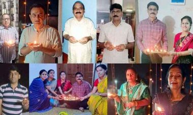 शिक्षकों का अनूठा विरोध प्रदर्शन, भविष्य अंधकार में न रहे इसलिए पूर्व सेवा गणना व वेतन विसंगति दूर करने के नाम पर दीप जलाकर दिया संदेश