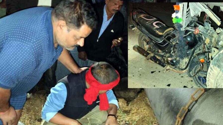 नेशनल हाईवे पर ट्रक पलटने से लगी भीषण आग, बाहर निकलने की कोशिश कर रहे ड्राइवर की दर्दनाक मौत, दूसरे हादसे में बाइक सवार की भी गई जान