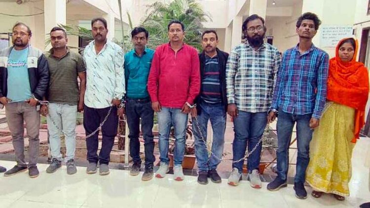 फर्जी दस्तावेज बनाकर नकली जमीन मालिक बनकर करोड़ों का सौदा कर लाखों रुपए ऐंठने वाले गिरोह की एक माहिला सहित नौ आरोपी गिरफ्तार