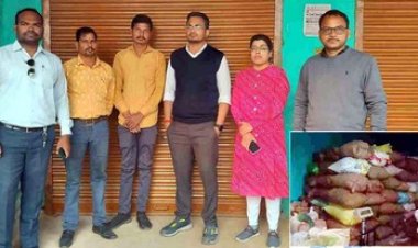 किराना दुकान की आड़ में दुकानदार ने डंप किया लाखों का धान, टीम ने मारा छापा, बिचौलिए के खिलाफ मण्डी एक्ट के तहत कार्रवाई, दुकान सील