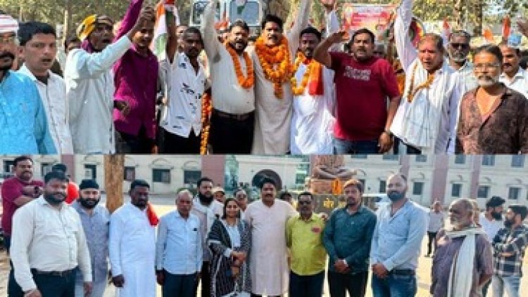 कांग्रेस का शक्ति प्रदर्शन, अध्यक्ष प्रत्याशी गेंदलाल सिन्हा -विश्वास की नींव पर शहर का भविष्य संवारेंगे, शहर अध्यक्ष प्रेम सोनवानी- कांग्रेस की जीत तय