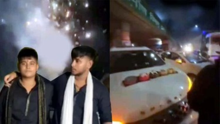 रायपुर में  जन्मदिन का केक काटने के लिए गाड़ियों से जाम की सड़क, दोनों तरफ की गाड़िया रोककर जमकर आतिशबाजी, वीडियो वायरल