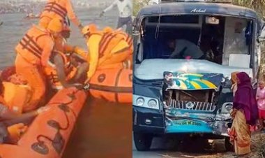 श्रद्धालुओं से भरी Bus दूसरी बस से टकराई, 5 गंभीर, महाकुंभ में संगम पर तीर्थयात्रियों से भरी नाव पलटी, NDRF ने 5 लोगों को सुरक्षित निकाला बाहर