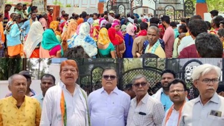 वन मंत्री के गृह क्षेत्र में सैकड़ों ग्रामीणों ने खोला मोर्चा, बोले- जमीन से बेदखल करने की साजिश, अपर कलेक्टर को राज्यपाल के नाम सौंपा ज्ञापन