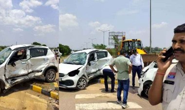 नया रायपुर में भीषण सड़क हादसा, CRPF की इनोवा और सेलेरियो कार में जोरदार टक्कर, महिला-पुरुष बच्चों समेत 4 घायल, मची अफरा-तफरी