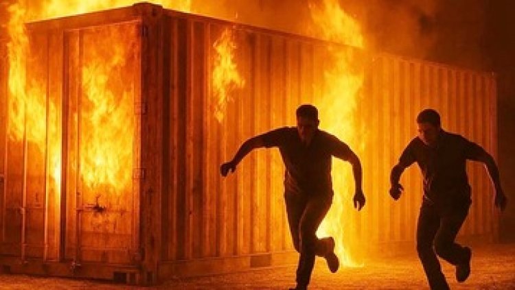 अभनपुर में भारत माला प्रोजेक्ट के कंटेनर में लगी भीषण आग, 2 लोगों की जलकर मौत, दो ने भागकर बचाई जान, चीख-पुकार से दहला इलाका