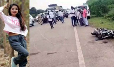 ओवरब्रिज पर दर्दनाक हादसा, बाइक और ट्रेलर की टक्कर, 1 साल पहले लव मैरिज करने वाली पूजा की मौत, पति और देवर घायल