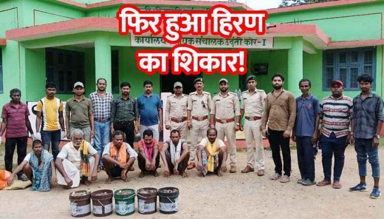 हिट एंड रन में हिरण शिकार के 6 आरोपी गिरफ्तार, 26.65 किलो मांस और औजार बरामद, अज्ञात वाहन और चालक की तलाश जारी