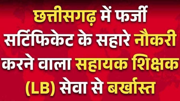 छत्तीसगढ़ में लम्बे समय से फर्जी सर्टिफिकेट के सहारे सरकारी नौकरी में पदस्थ सहायक शिक्षक शासकीय सेवा से बर्खास्त