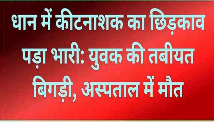 धान के खेत में कीटनाशक का छिड़काव करना पड़ा भारी, युवक की तबीयत बिगड़ी, अस्पताल में मौत, गांव में पसरा मातम