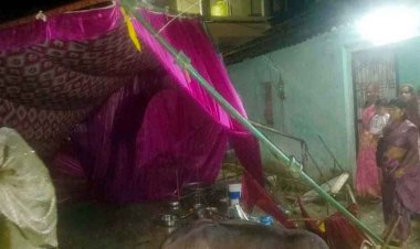 गृह प्रवेश में पसरा मातम, तेज रफ्तार कार पंडाल तोड़कर भीड़ में घुसी, मची अफरा-तफरी, चार की हालत नाजुक, आरोपी चालक मौके से फरार