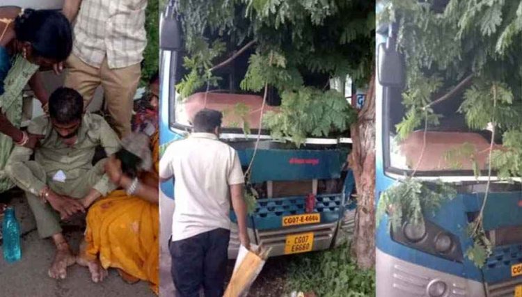 चलती बस में बेहोश हुआ ड्राइवर, कंडक्टर ने लगाई ब्रेक, पेड़ से टकराई गाड़ी, 5 घायल, अफरा तफरी माहौल, यात्रियों ने कहा- खराब वाहन का उपयोग