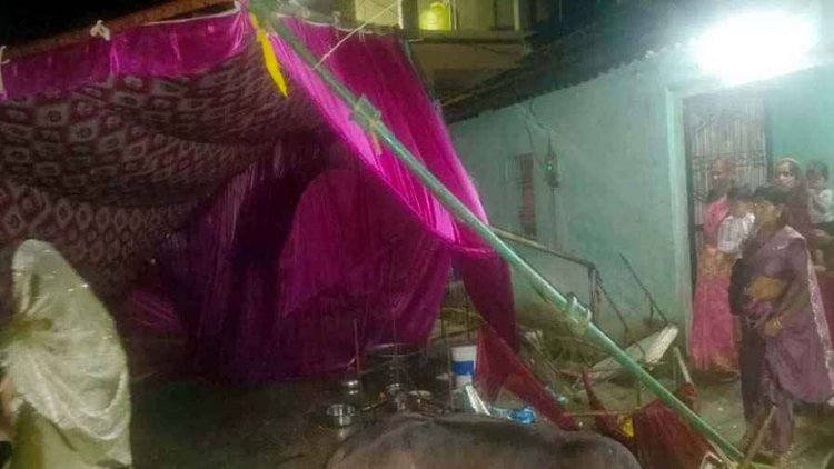 गृह प्रवेश में पसरा मातम, तेज रफ्तार कार पंडाल तोड़कर भीड़ में घुसी, मची अफरा-तफरी, चार की हालत नाजुक, आरोपी चालक मौके से फरार