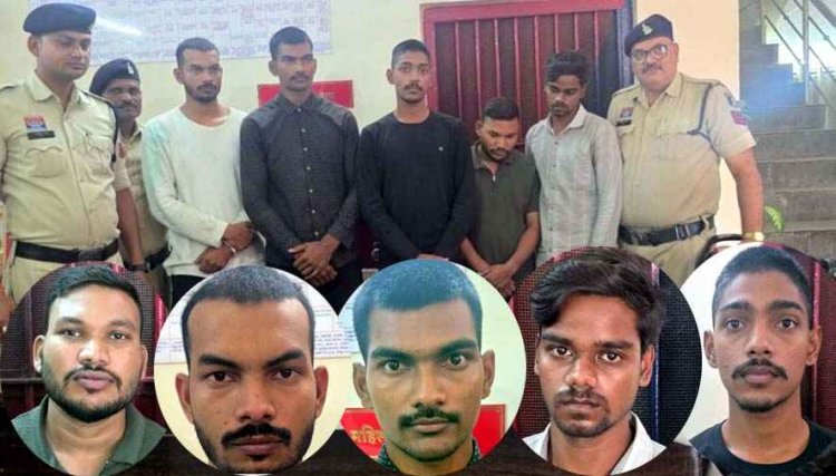 सुपर मार्केट में डकैती की कोशिश करने वाले पांच आरोपी पिस्टल, चाकू, सब्बल के साथ गिरफ्तार, एसपी ने किया कार्रवाई की सराहना