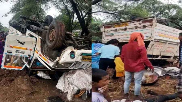 बेयरिंग टूटने से अनियंत्रित होकर 30 श्रद्धालुओं से भरी पिकअप पलटी, दर्शन करने जा रहे एक की मौत, मासूम बच्चे समेत 17 श्रद्धालु घायल, पसरा मातम