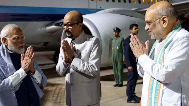 रायपुर में PM मोदी का अमित शाह, मुख्यमंत्री और राज्यपाल ने किया भव्य स्वागत, गृहमंत्री ने किया DGP/IGP कॉफ्रेंस का उद्घाटन