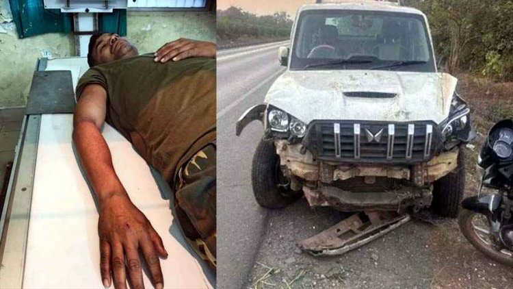 पर्यटन मंत्री के काफिले के साथ चल रही स्कॉर्पियो पलटी, CAF जवान का हाथ टूटा, रायपुर रेफर, हेड कांस्टेबल घायल, तेज रफ्तार बनी हादसे की वजह