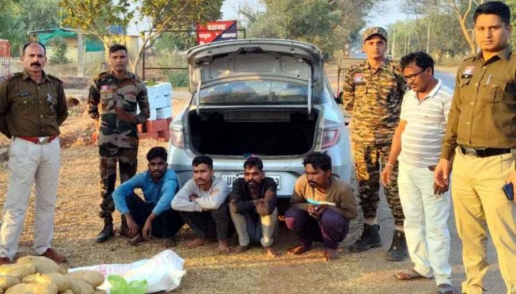 गरियाबंद में ऑपरेशन निश्चय को मिली कामयाबी, 40 किलो गांजे के साथ 4 अंतरराज्यीय तस्कर गिरफ्तार, कार समेत 23 लाख की संपत्ति जब्त