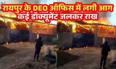 DEO ऑफिस में अग्निकांड, 1 किमी दूर तक दिखीं लपटें, दस्तावेज जलकर खाक, नवागांव में आग से 40 एकड़ की पैरावट और मूर्ति निर्माण की झोपड़ी राख