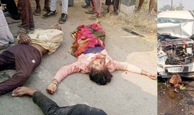 दर्दनाक सड़क हादसा, ट्रक और स्कॉर्पियो में जोरदार टक्कर, एक युवक की दर्दनाक मौत, चार घायल, इलाज जारी, ग्रामीणों ने किया चक्का जाम