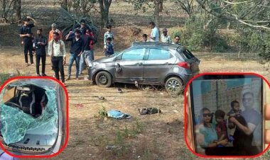 कुत्ते को बचाने के चक्कर में उजड़ा परिवार, अनियंत्रित होकर पलटी तेज रफ्तार कार, पति की मौत, शिक्षिका पत्नी और दो बच्चे घायल, इलाज जारी