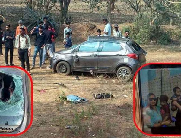 कुत्ते को बचाने के चक्कर में उजड़ा परिवार, अनियंत्रित होकर पलटी तेज रफ्तार कार, पति की मौत, शिक्षिका पत्नी और दो बच्चे घायल, इलाज जारी