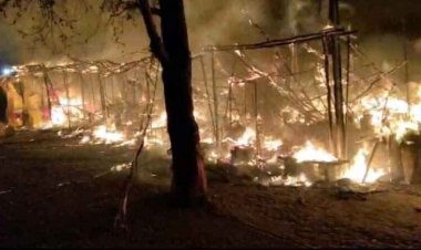 नवरात्रि से पहले घटारानी मंदिर में मची तबाही, भीषण आग में 9 दुकानें खाक, दुकानदारों का लाखों का नुक्सान, निष्पक्ष जांच और मुआवजे की मांग