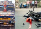 नेशनल हाईवे पर ट्रक से टकराई तेज रफ्तार बाइक, युवक की मौके पर मौत, चेहरा बुरी तरह कुचलने से नहीं हो सकी पहचान, जांच में जुटी पुलिस