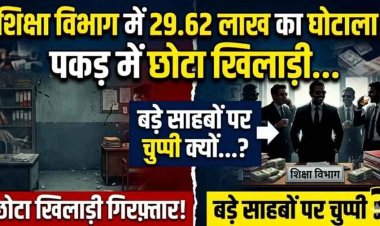 शिक्षा विभाग में  29.62 लाख का घोटाला, वेतन में हेराफेरी कर 29 लाख का गबन, फरार कर्मचारी गिरफ्तार, पकड़ में छोटा खिलाड़ी, बड़े साहबों पर चुप्पी क्यों?