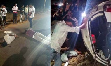 अनियंत्रित होकर पलट गई तेज रफ्तार कार. बारात से लौट रहे दो बाराती घायल, अस्पताल में भर्ती, इलाज जारी, इधर तेज रफ्तार वाहन ने बाइक सवारों को कुचला