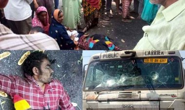 तेज रफ्तार ट्रेलर ने बाइक को मारी टक्कर, एक की मौत, दूसरा गंभीर, ग्रामीणों का फूटा गुस्सा, सड़क पर उतरे लोग, 4 घंटे तक रहा जाम, ड्राइवर वाहन छोड़कर फरार