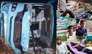 बारात से लौट रही बस हादसे की शिकार, हिर्री के पास अनियंत्रित होकर पलटी, 19 बाराती घायल, दो बारातियों की हालत नाजुक, इलाज जारी