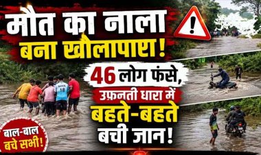 गरियाबंद में मौत को दी मात, उफनते नाले में बहने से बाल-बाल बचा बाइक सवार, फंसे 46 पर्यटक और राहगीर, पानी कम होने का कर रहे इंतजार, अलर्ट जारी