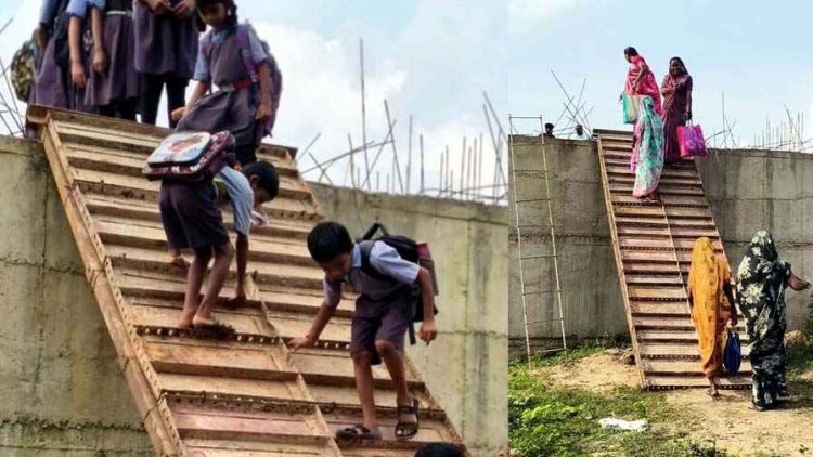 अधूरे पुल को लेकर जागा प्रशासन, सिंगल सीढ़ी के बाद मौत के नए अस्थाई रास्ते की व्यवस्था से बढ़ा खतरा, विधायक जनक ध्रुव नाराज, सरपंच- होगा आंदोलन!