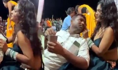 महिला डांसर की गोद में लेटकर भाजपा नेता ने उड़ाए पैसे, आर्केस्ट्रा में अश्लीलता की हदें पार, अश्लील हरकत करते वीडियो वायरल, मचा बवाल